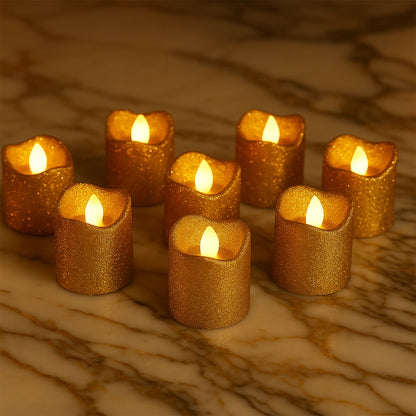 Christmas Premium Glitter LED Tealight Candles (9 Pc Set) The Morsignaturekarts