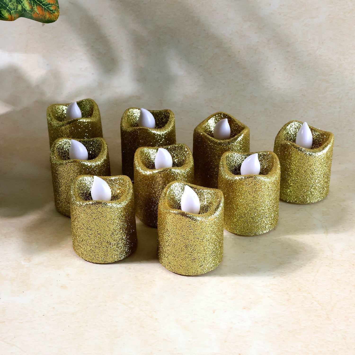 Christmas Premium Glitter LED Tealight Candles (9 Pc Set) The Morsignaturekarts