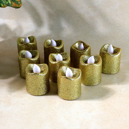 Christmas Premium Glitter LED Tealight Candles (9 Pc Set) The Morsignaturekarts