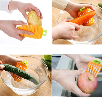 Carrot-Shaped Non-Toxic Vegetable Scrubbing Brush for Fruits & Veggies signaturekarts