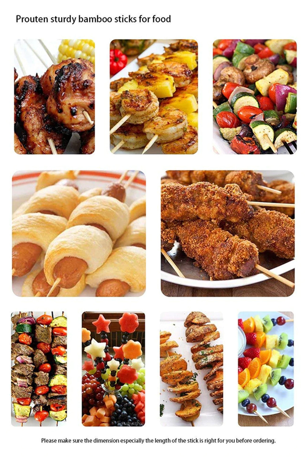 Natural Bamboo Wooden Skewers / BBQ Sticks for Barbeque and Grilling signaturekarts