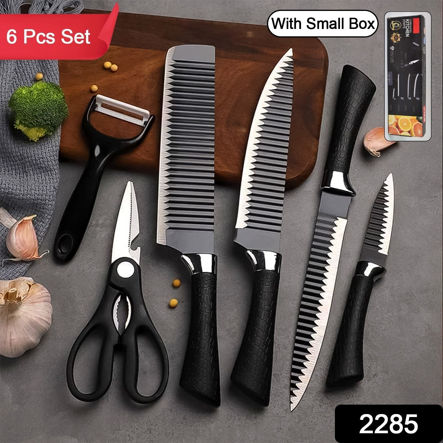 Stainless Steel Knife Set With Chef Peeler And Scissor (6 Pieces) Signature Kart