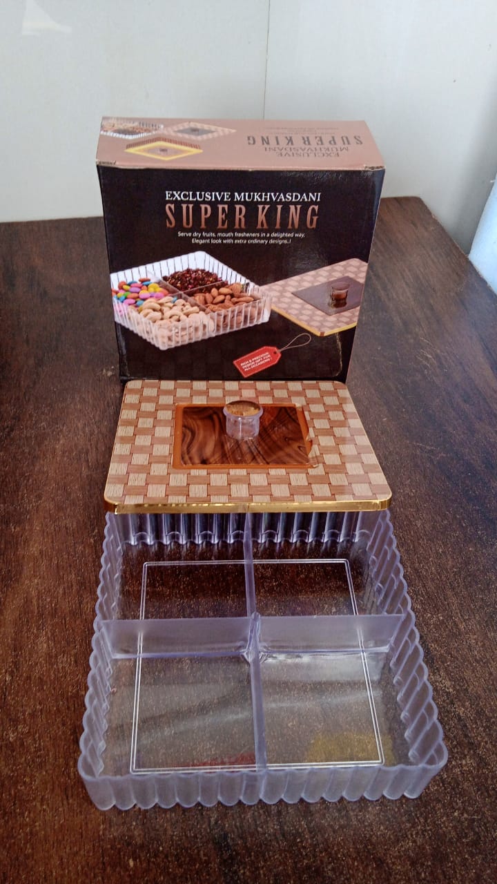 Plastic Super King Exclusive Mukhavasdani Dry Fruit boxes (1 Pc) Signaturekarts