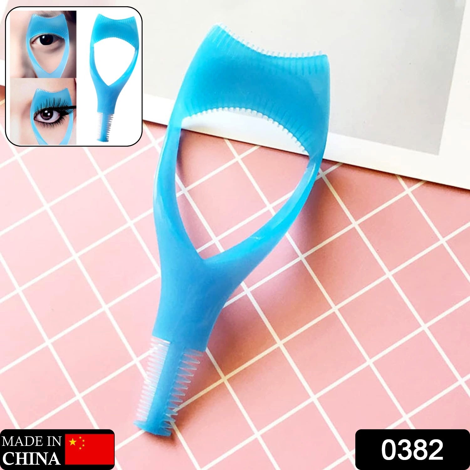 3-in-1 Plastic Eyelash Tool: Mascara Guide, Brush & Curler (1 Pc) signaturekarts