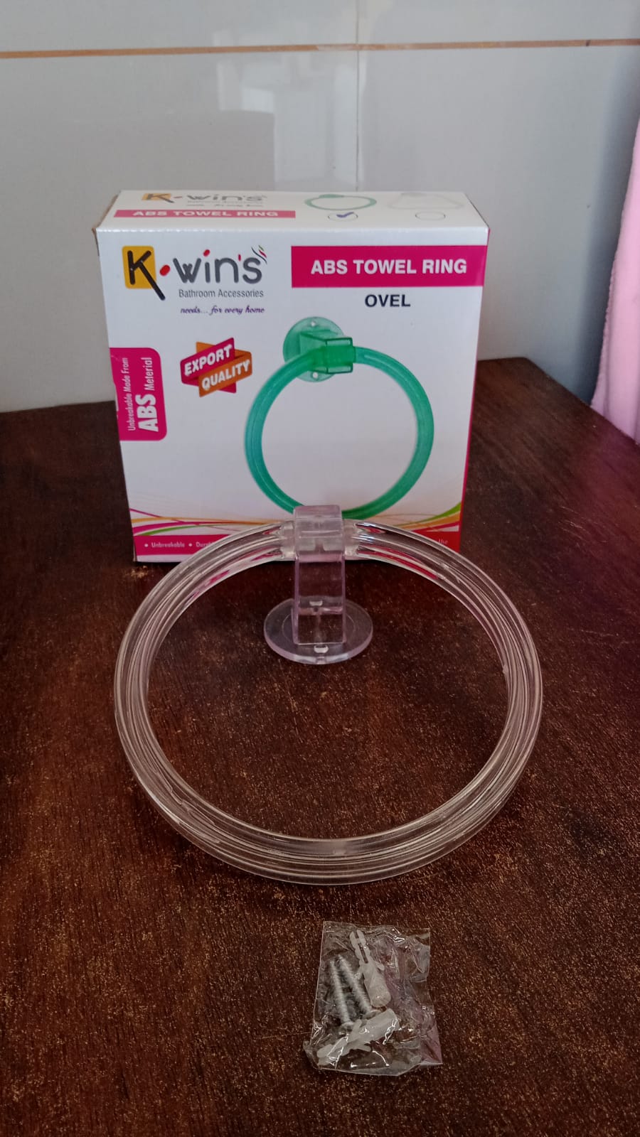 Unbreakable ABS Round Towel Ring Wall Mounted Stand / Holder (1 Pc) Signaturekarts