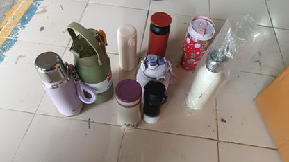 Stainless Steel Vacuum Bottle with Cup Lid Thermos for Hot Cold Drinks Travel Use 1 Pc Signature Kart