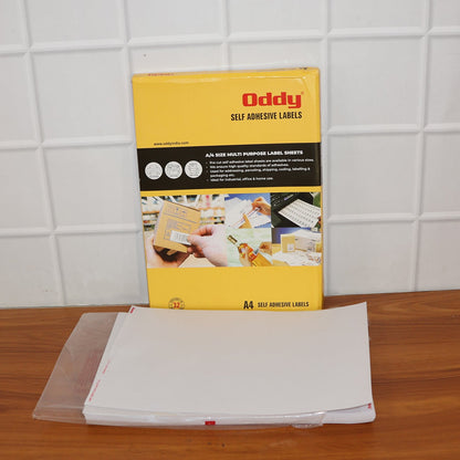 Oddy Self-Adhesive Label Sheets – A4 Full-Sheet Labels (100 Sheet) signaturekarts