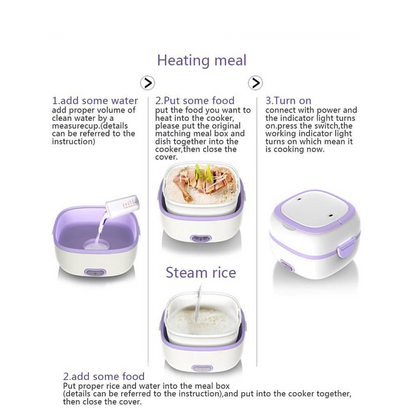 Electric Lunch Box Portable Food Warmer Food Heating Lunch Box  for Car, Truck, office signaturekarts