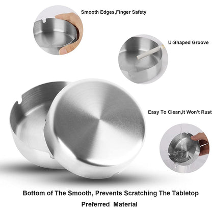 Round Tabletop Cigarette Ashtray with Multiple Rest Slots (1 Pc) The Morsignaturekarts