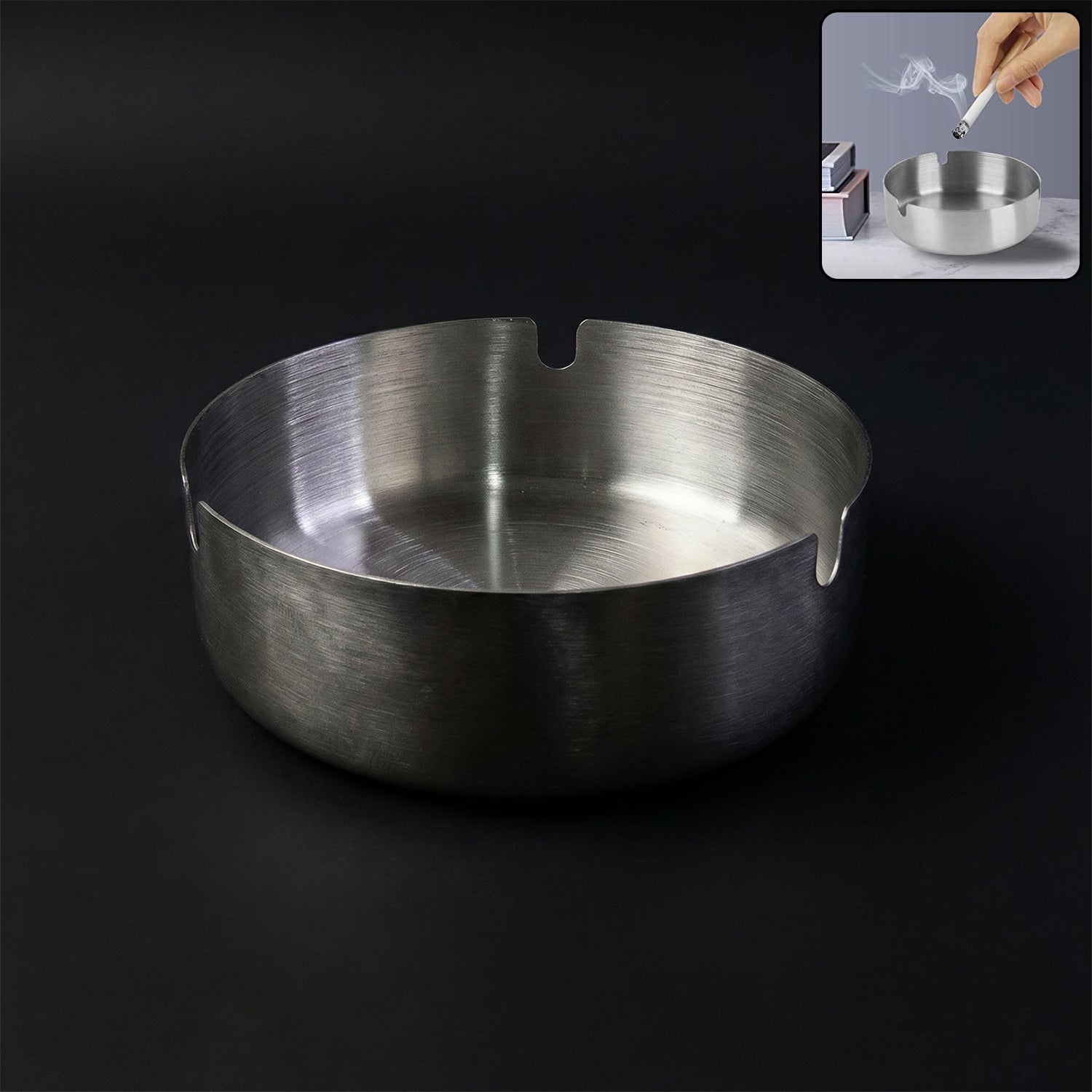 Round Tabletop Cigarette Ashtray with Multiple Rest Slots (1 Pc) The Morsignaturekarts