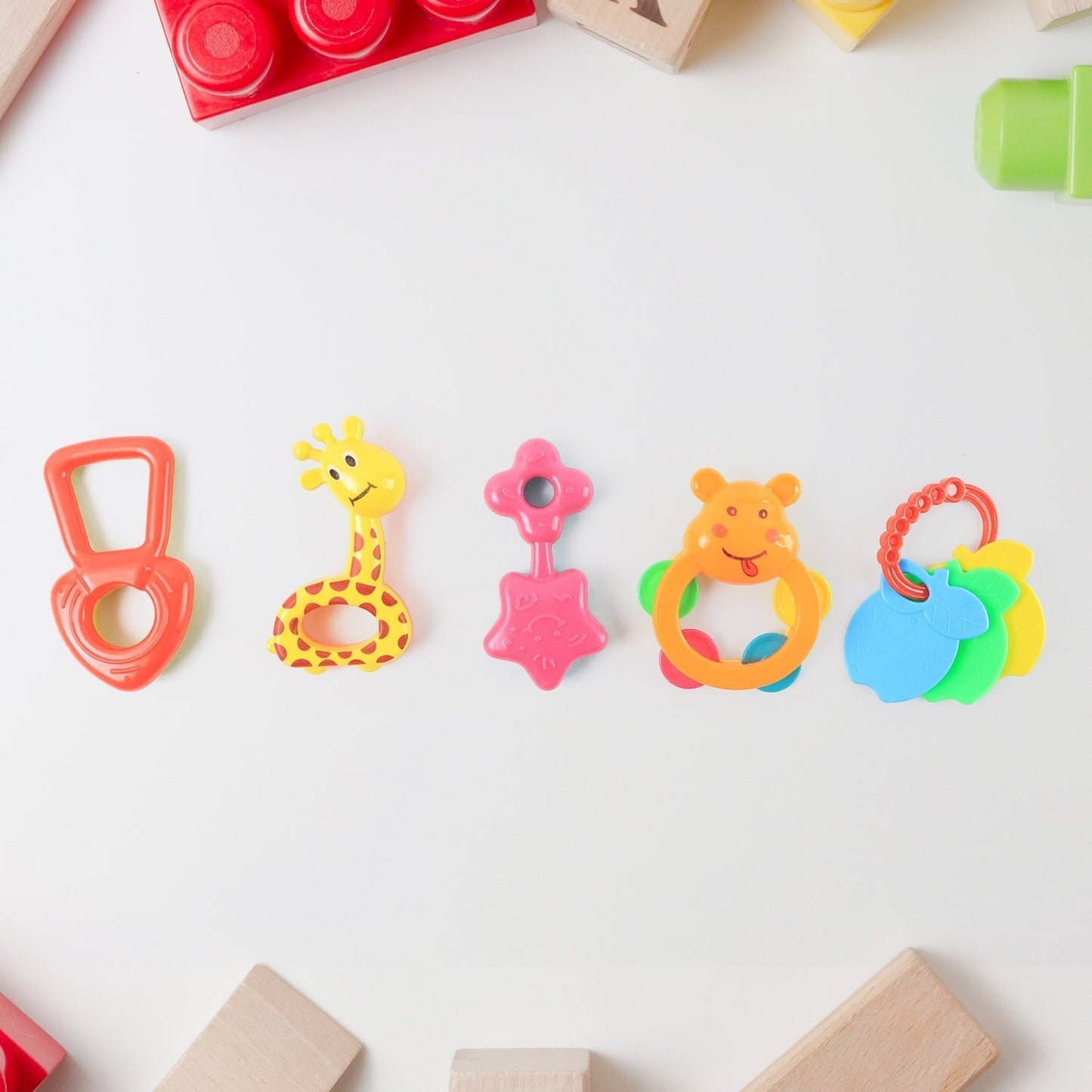 Plastic Baby Rattle Toys 5 Pcs Set Signature Kart