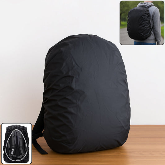 Waterproof Nylon Backpack Rain Cover with Elastic Fit (1 Pc) signaturekarts