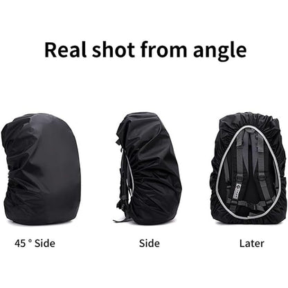 Waterproof Nylon Backpack Rain Cover with Elastic Fit (1 Pc) signaturekarts