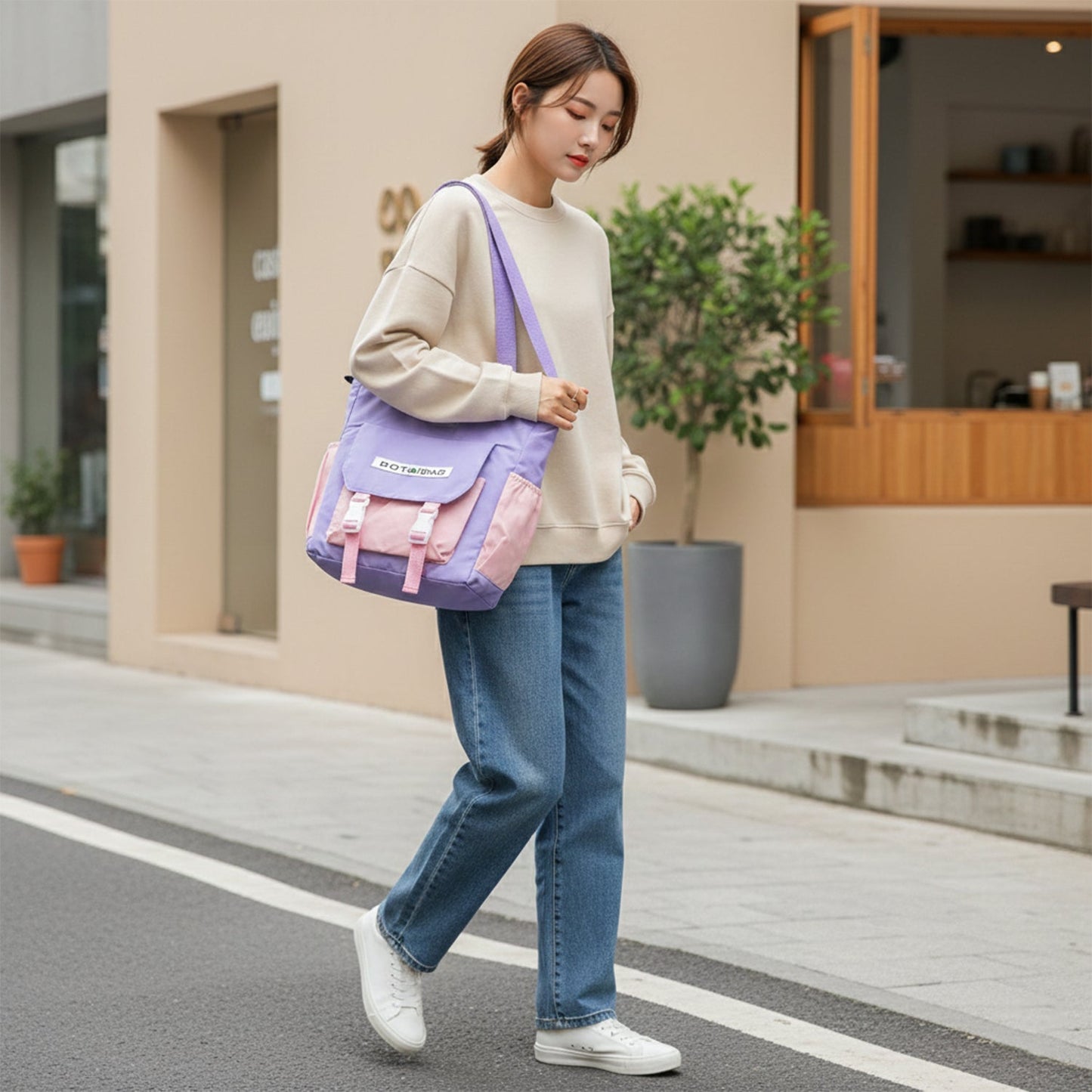 Trendy Multi-Pocket Shoulder Tote Sling Bag (1 Pc) The Morsignaturekarts