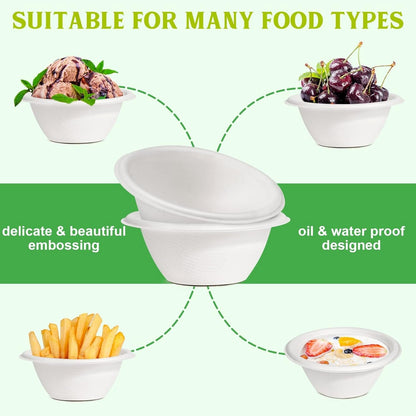 Freshee 180 ml Round Compostable Bagasse Bow (10 Pc) signaturekarts