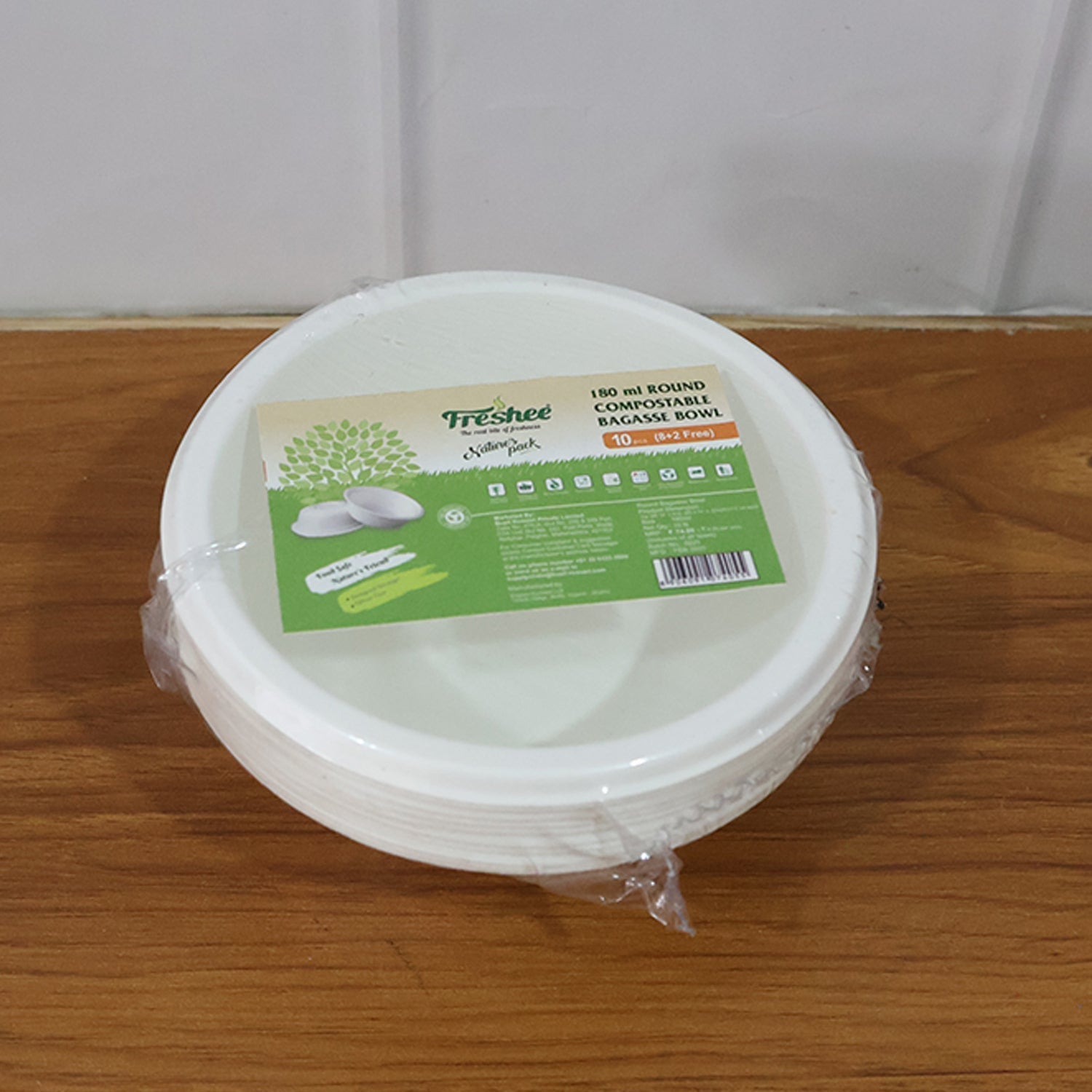 Freshee 180 ml Round Compostable Bagasse Bow (10 Pc) signaturekarts