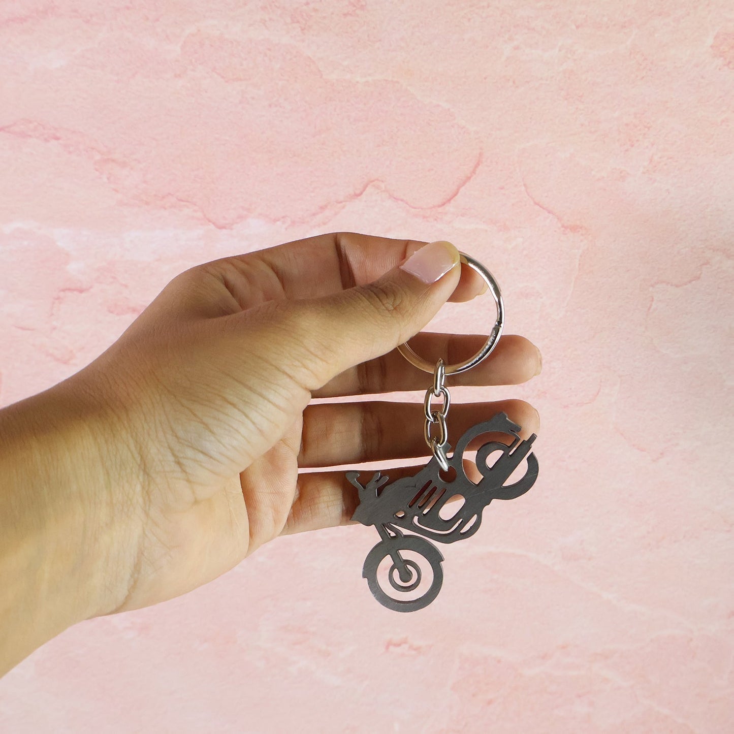 Motorcycle Silhouette Metal Keychain - (1 Pc) signaturekarts