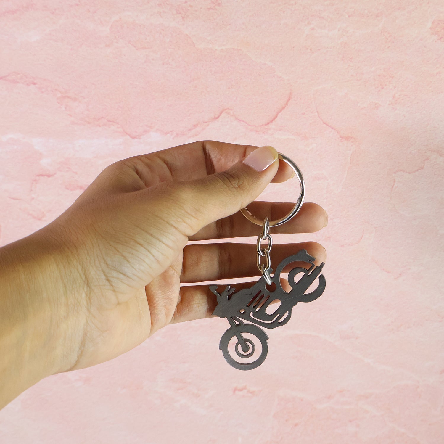 Motorcycle Silhouette Metal Keychain - (1 Pc) signaturekarts