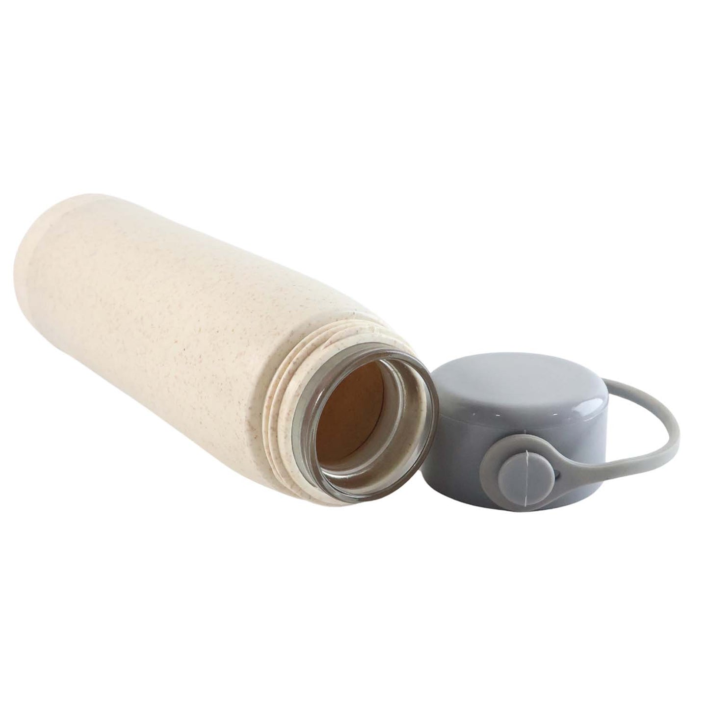 Creative Wheat Glass Water Bottle with Phone Holder (380ml) signaturekarts