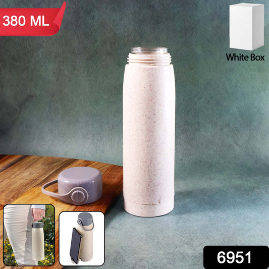 Creative Wheat Glass Water Bottle with Phone Holder (380ml) signaturekarts