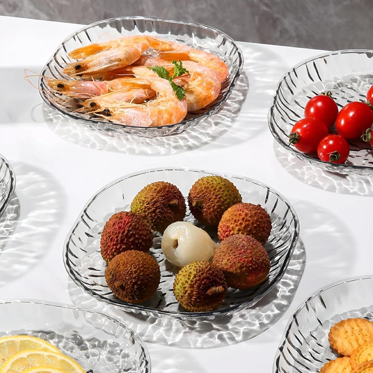 9-in-1 Crystal Glass Snack Serving Plates Set The Morsignaturekarts