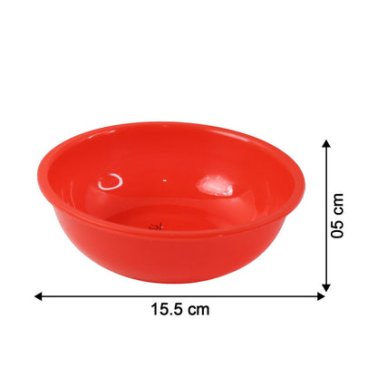 Plastic 6 Inch Red Round Deep Serving Bowl (1 Pc) signaturekarts