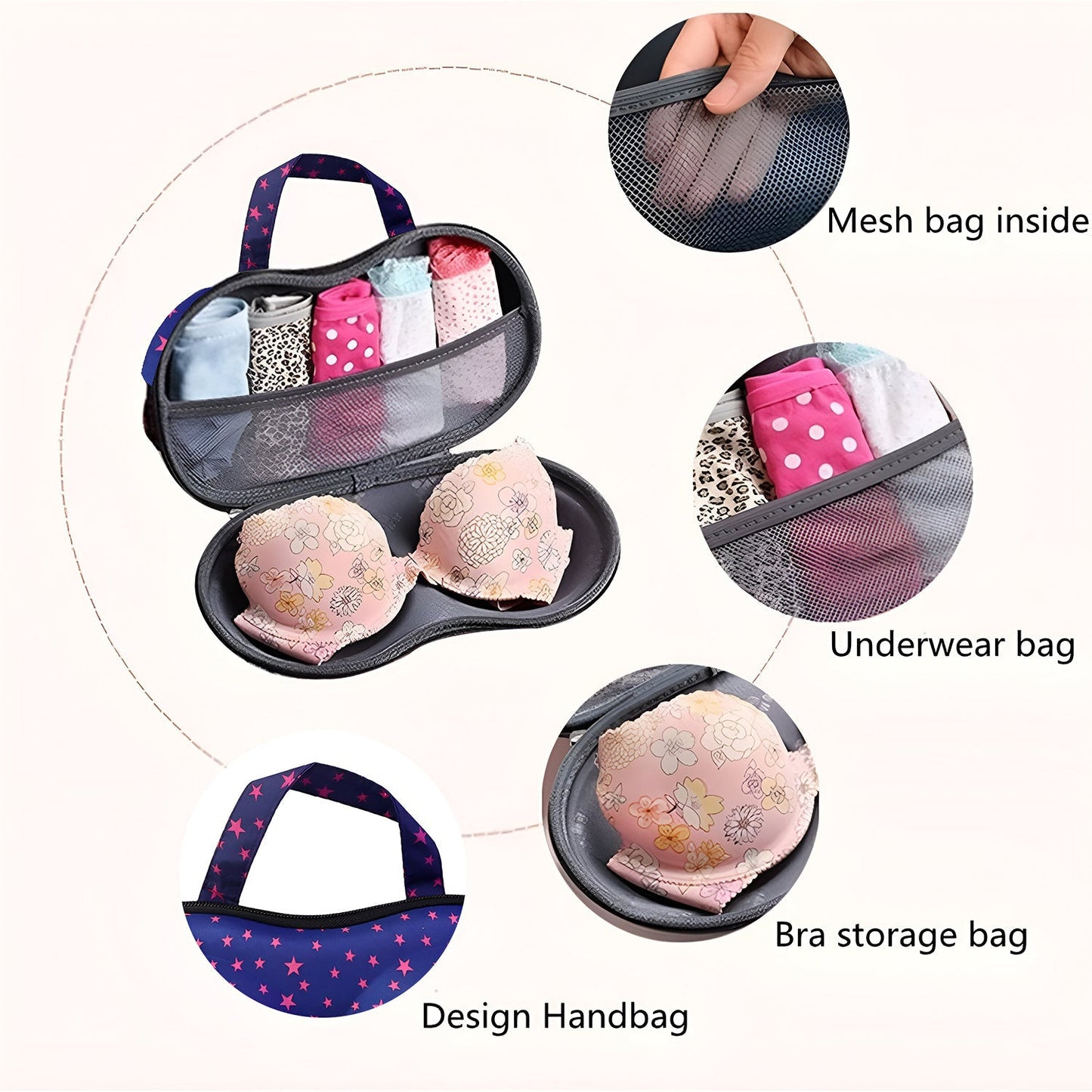 Premium Hard-Shell Bra & Lingerie Storage Travel Case (1 Pc) The Morsignaturekarts