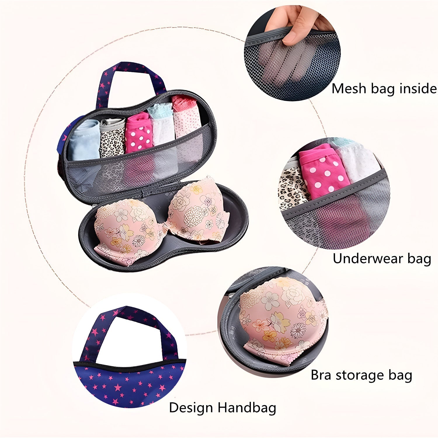 Premium Hard-Shell Bra & Lingerie Storage Travel Case (1 Pc) The Morsignaturekarts