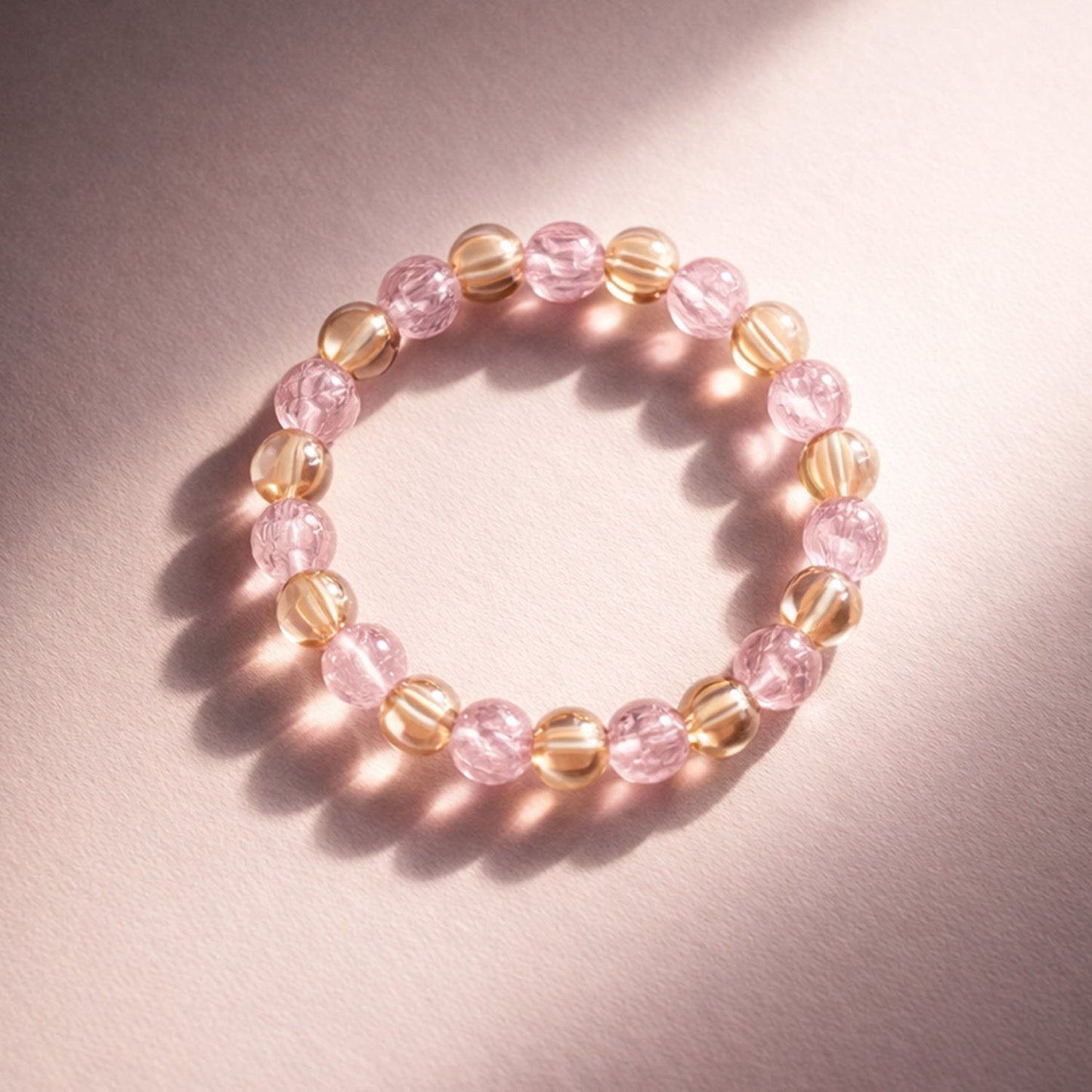 Elegant Pink Crystal Beaded Stretch Bracelet (1 Pc) The Morsignaturekarts