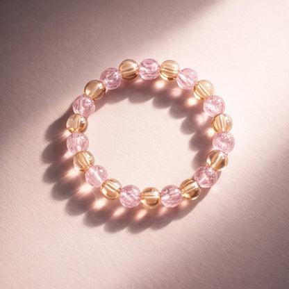 Elegant Pink Crystal Beaded Stretch Bracelet (1 Pc) The Morsignaturekarts