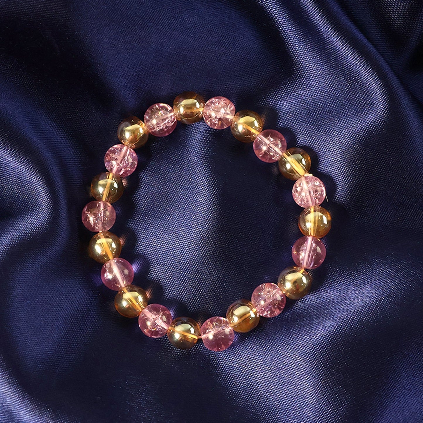 Elegant Pink Crystal Beaded Stretch Bracelet (1 Pc) The Morsignaturekarts
