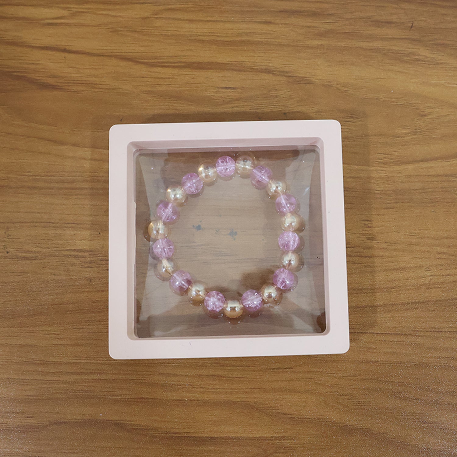 Elegant Pink Crystal Beaded Stretch Bracelet (1 Pc) The Morsignaturekarts