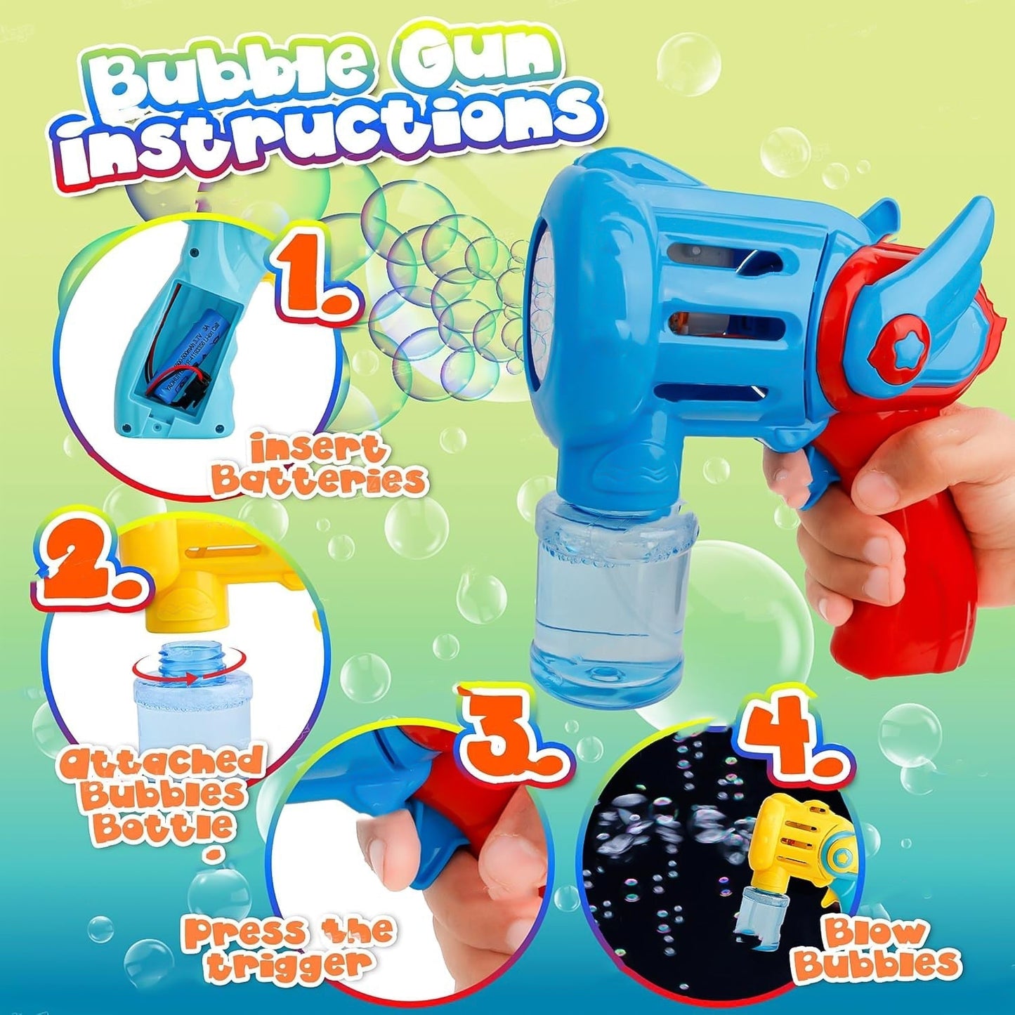 Rechargeable Bubble Gun Toy for Kids (1 Set) signaturekarts