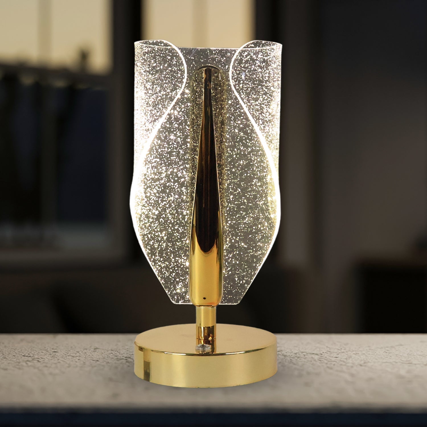 Luxury Crystal Table Lamp with USB Charging (1 Pc) signaturekarts