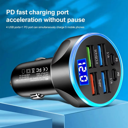Multi-Port Fast Car Charger for 12V/24V Vehicles – 4-USB Smart Adapter signaturekarts