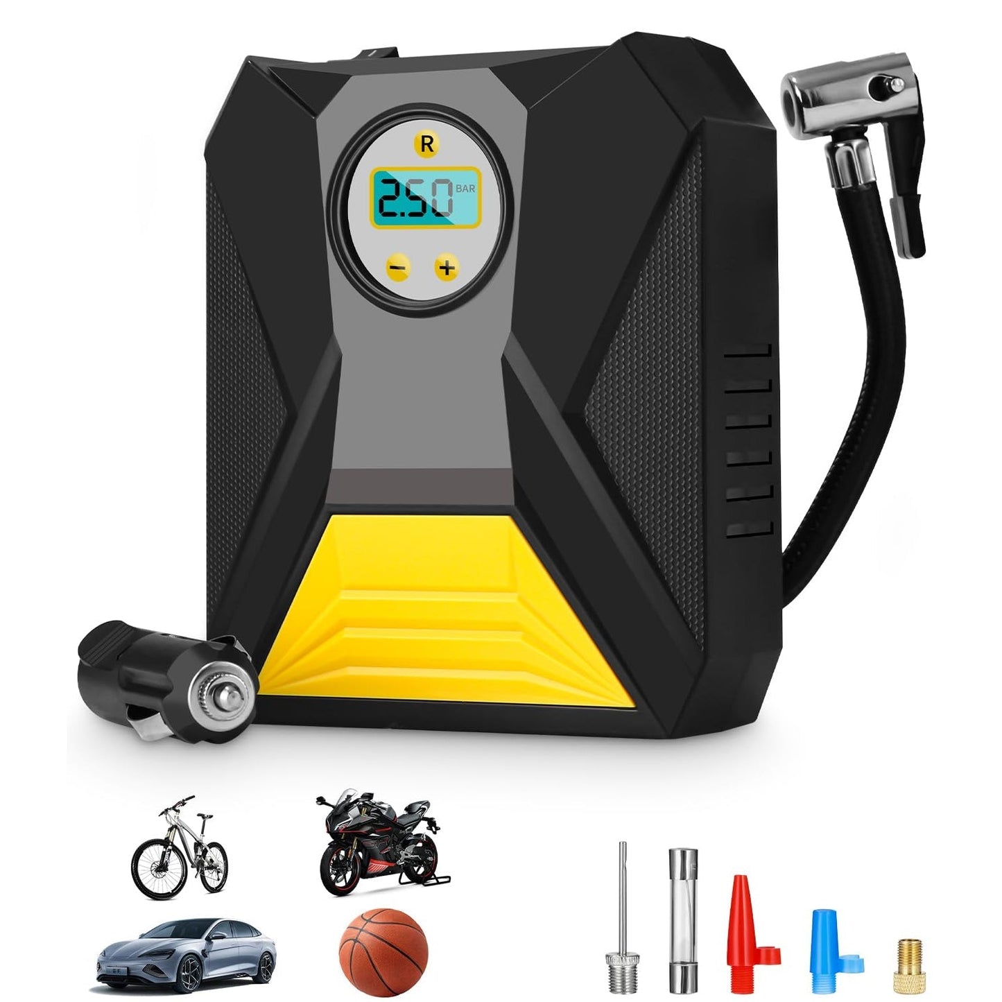 Mini Digital Portable Car Tyre Air Compressor - (1 Pc) signaturekarts
