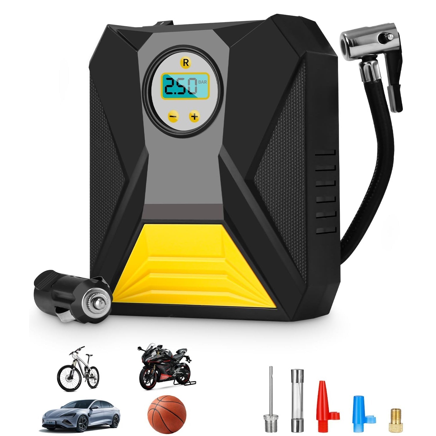 Mini Digital Portable Car Tyre Air Compressor - (1 Pc) signaturekarts