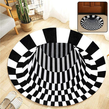 3D Space Round Carpet, Floor Mat Non-Woven Doormat (60 Cm) signaturekarts