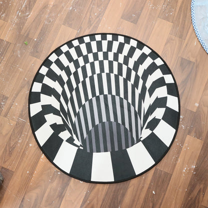 3D Space Round Carpet, Floor Mat Non-Woven Doormat (60 Cm) signaturekarts