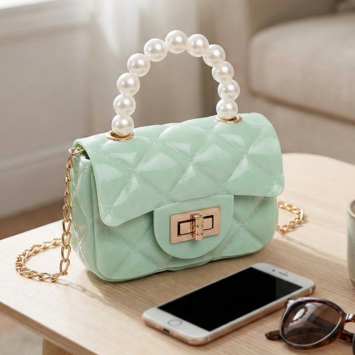 Elegant Quilted Mini Handheld & Sling Fashion Handbag (1 PC) The Morsignaturekarts