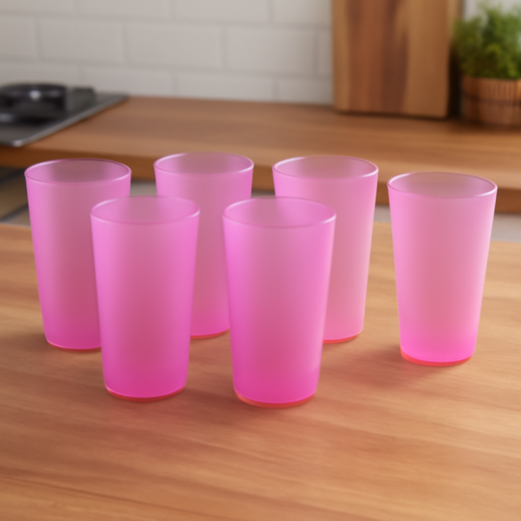 Large Glass Set – for Kitchens & Offices, Perfect for Water & Beverages (6-Piece) Your Brand