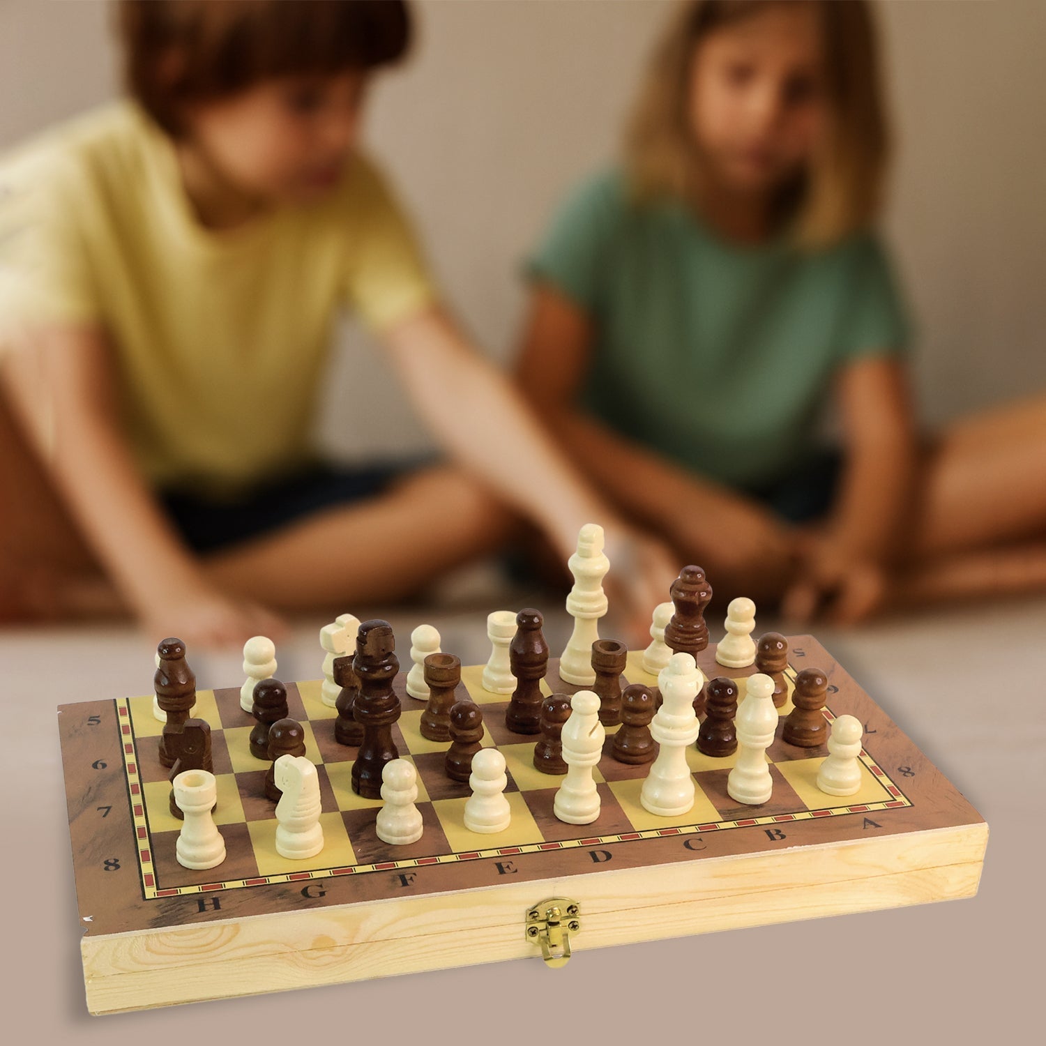 Foldable Wooden Chess Board Set (30 × 30 Cm / 1 Set) signaturekarts