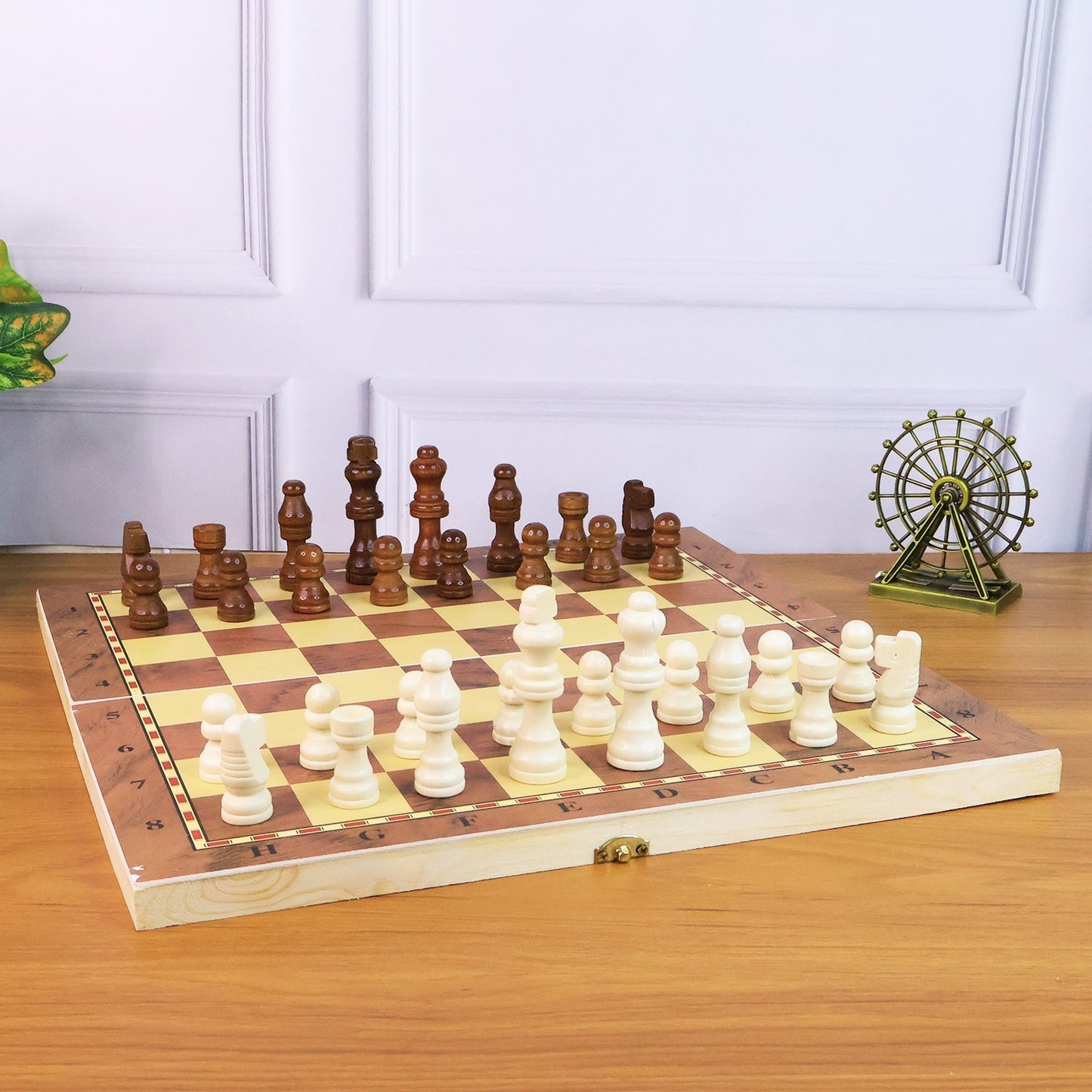 Foldable Wooden Chess Board Set (30 × 30 Cm / 1 Set) signaturekarts