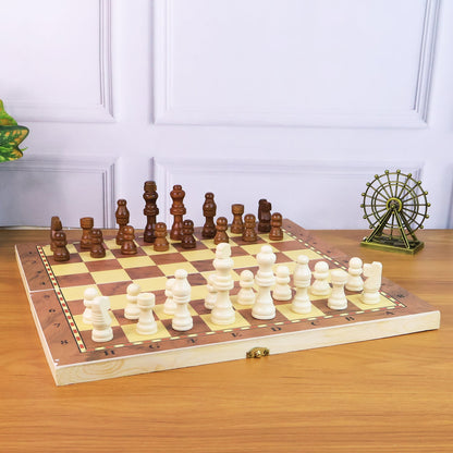 Foldable Wooden Chess Board Set (30 × 30 Cm / 1 Set) signaturekarts