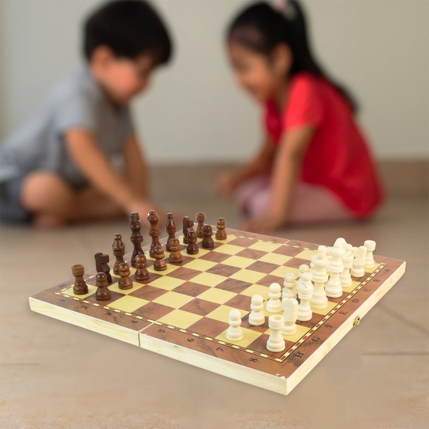 Foldable Wooden Chess Board Set (30 × 30 Cm / 1 Set) signaturekarts