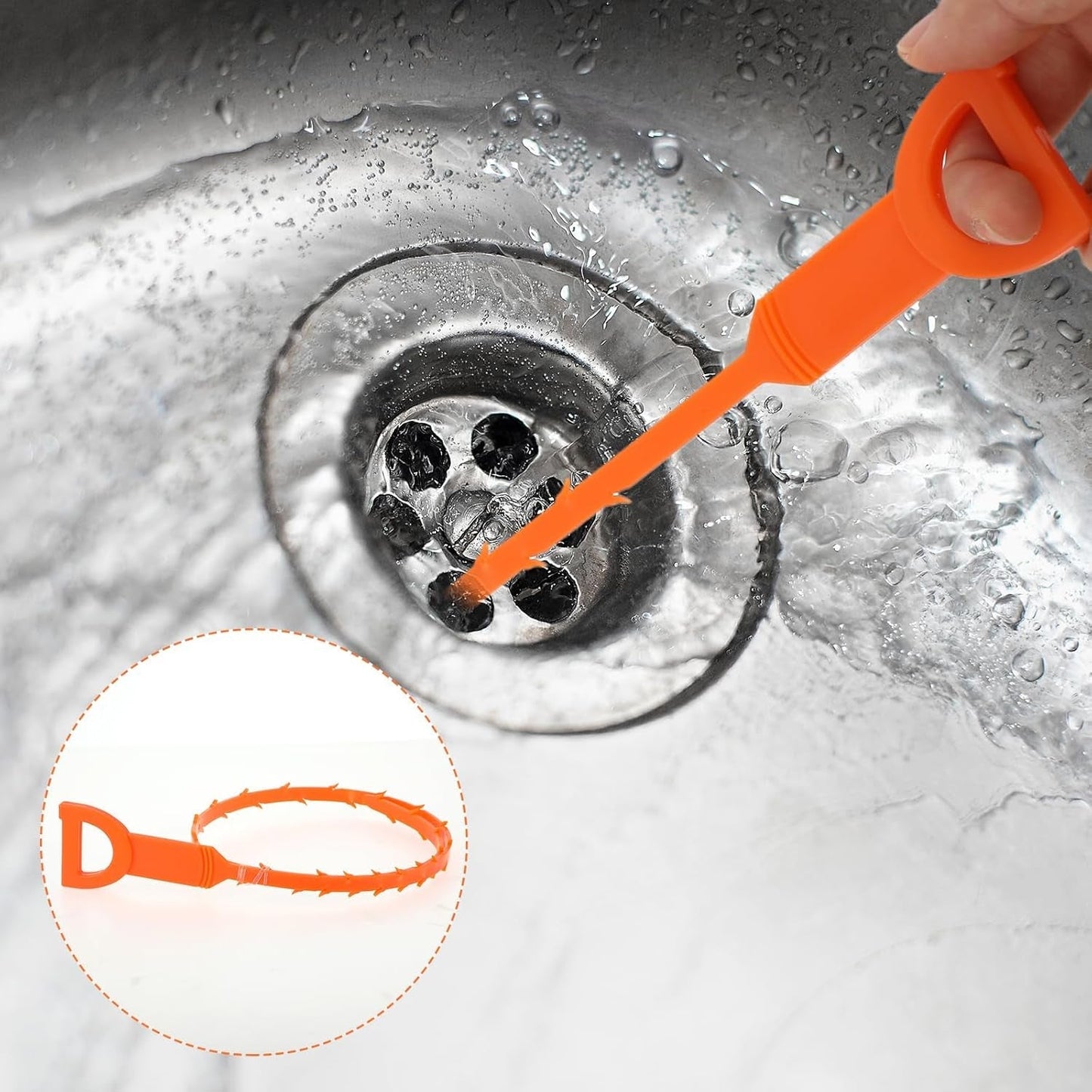 Flexible Sink & Drain Cleaning Stick – 50 cm Long (Pack of 3) signaturekarts