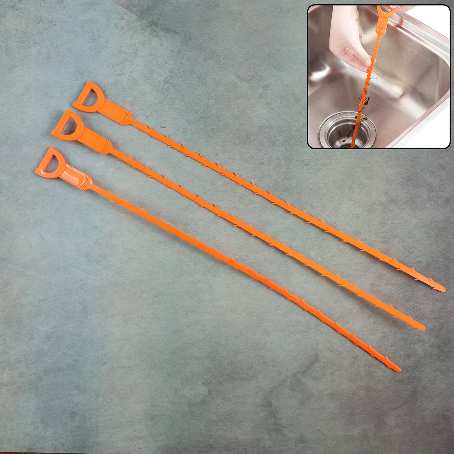 Flexible Sink & Drain Cleaning Stick – 50 cm Long (Pack of 3) signaturekarts