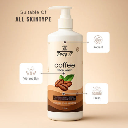 Zequz Coffee Face Wash - (1 Pc / 250 ML) signaturekarts