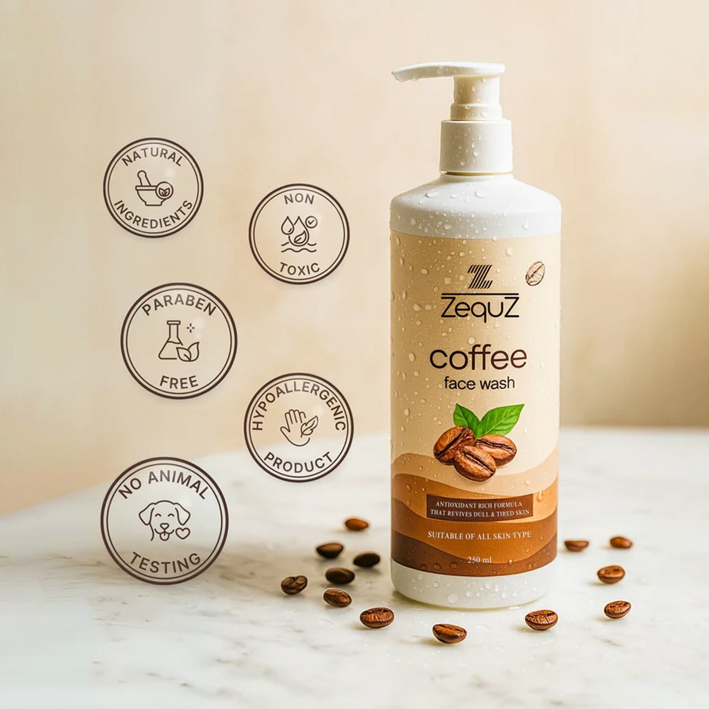 Zequz Coffee Face Wash - (1 Pc / 250 ML) signaturekarts