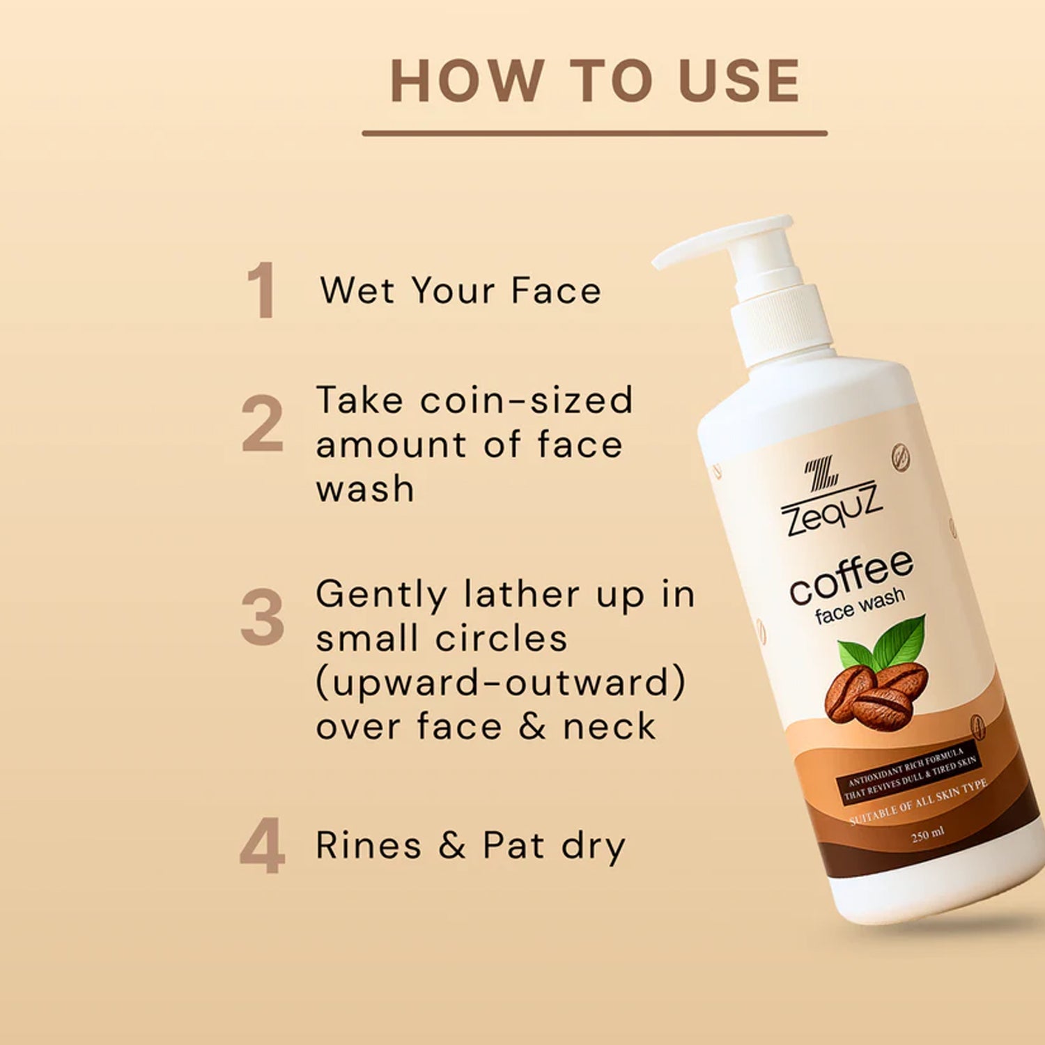 Zequz Coffee Face Wash - (1 Pc / 250 ML) signaturekarts